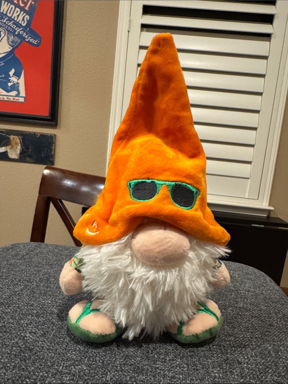 Orange Gnome Gnomlins Surfer Plush with Sunglasses - Aurora